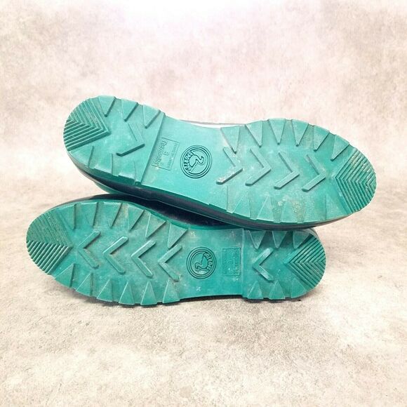 Sporto Womens   Size 8 Blue Green Rubber Lace Up Rain Boot Ankle Booties - Picture 8 of 9